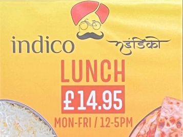 Indico - Lunch £14.95....